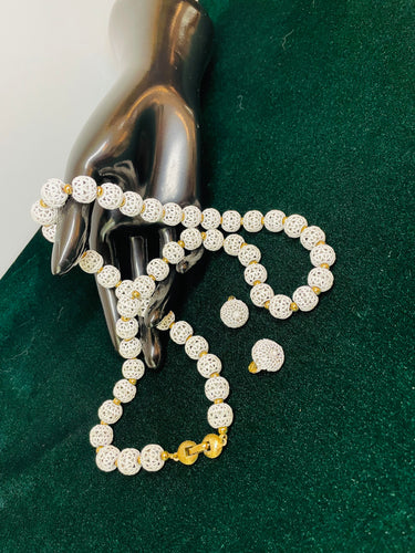 1970’s Monet White Filigree Set